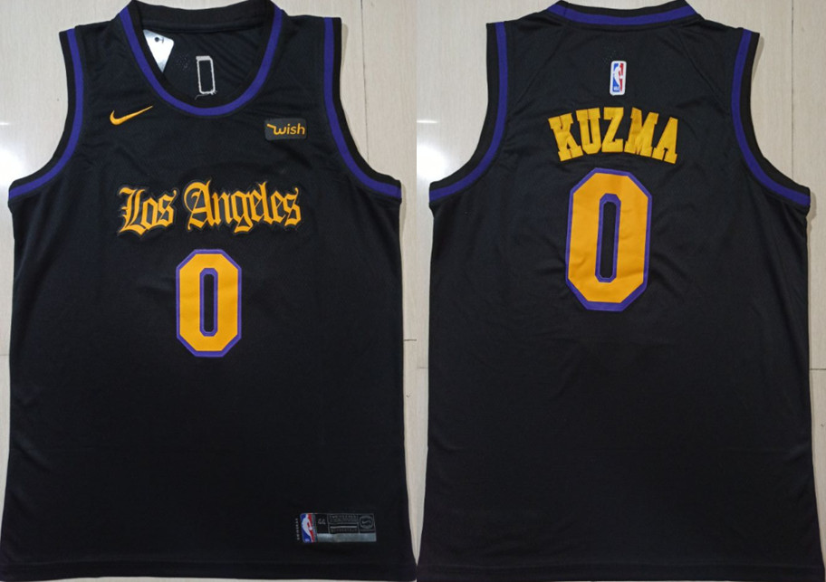 Personalized Lakers 0 Kyle Kuzma Black Swingman Jersey