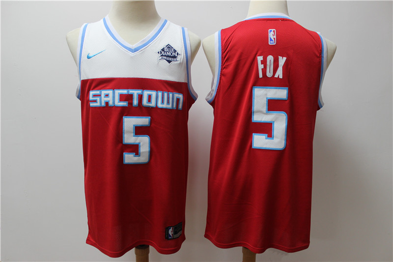 Personalized Kings 5 De’Aaron Fox Red 2019 20 City Edition Swingman Jersey