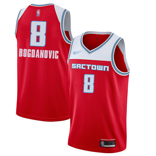 Personalized Kings #8 Bogdan Bogdanovic Red Basketball Swingman City Edition 2019 20 Jersey