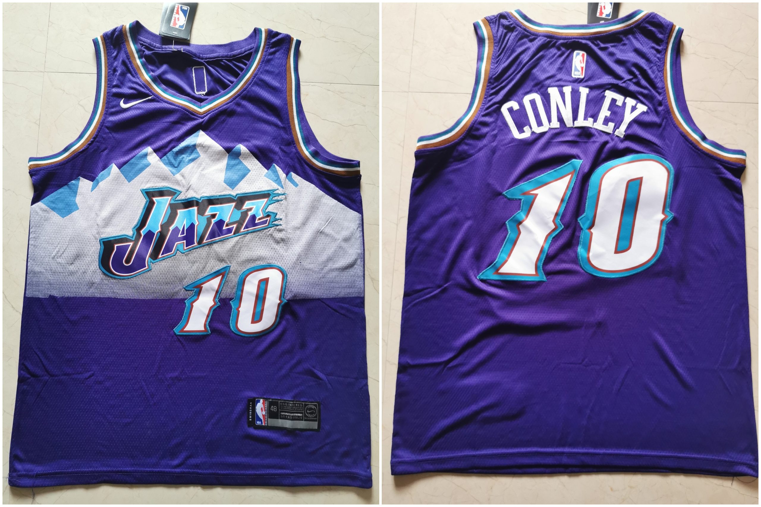 Personalized Jazz 10 Mike Conley Purple Swingman Jersey