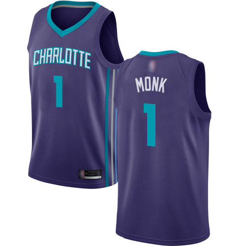 Personalized Hornets #1 Malik Monk Purple Basketball Jordan Swingman Statement Edition Jersey