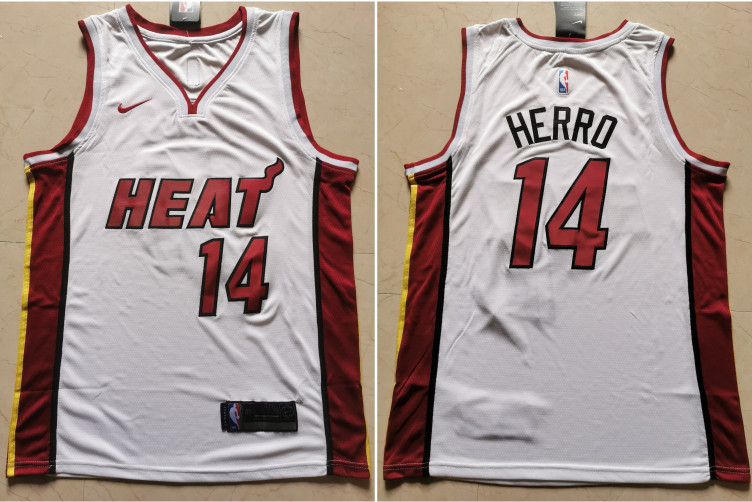 Personalized Heat 14 Tyler Herro White Swingman Jersey