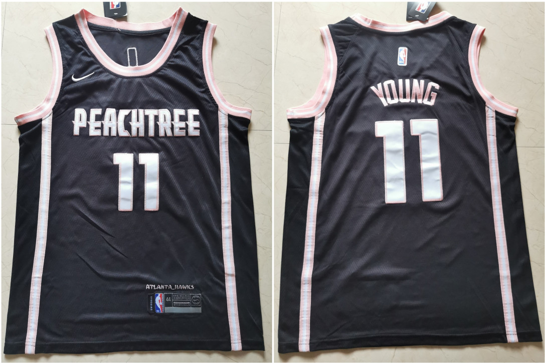 Personalized Hawks 11 Trae Young Black City Edition Swingman Jersey