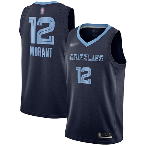 Personalized Grizzlies #12 Ja Morant Navy Blue Basketball Swingman Icon Edition Jersey