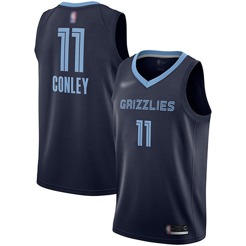 Personalized Grizzlies #11 Mike Conley Navy Blue Basketball Swingman Icon Edition Jersey