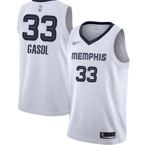 Personalized Grizzlies #33 Marc Gasol White Basketball Swingman Association Edition Jersey