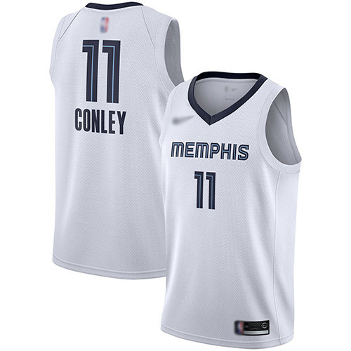 Personalized Grizzlies #11 Mike Conley White Basketball Swingman Association Edition Jersey