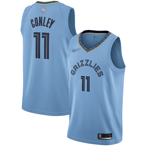 Personalized Grizzlies #11 Mike Conley Light Blue Basketball Swingman Statement Edition Jersey