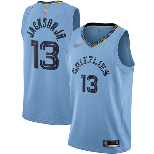 Personalized Grizzlies #13 Jaren Jackson Jr. Light Blue Basketball Swingman Statement Edition Jersey