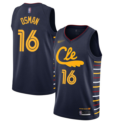 Personalized Cavaliers #16 Cedi Osman Navy Basketball Swingman City Edition 2019 20 Jersey