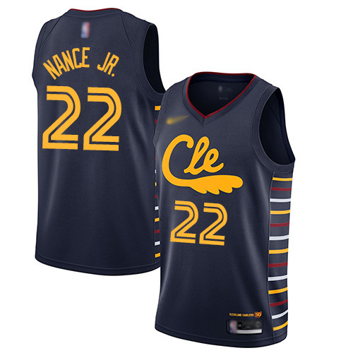 Personalized Cavaliers #22 Larry Nance Jr. Navy Basketball Swingman City Edition 2019 20 Jersey