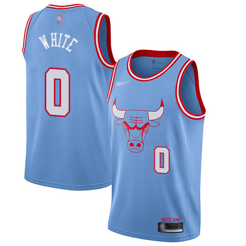 Personalized Bulls #0 Coby White Blue Basketball Swingman City Edition 2019 20 Jersey