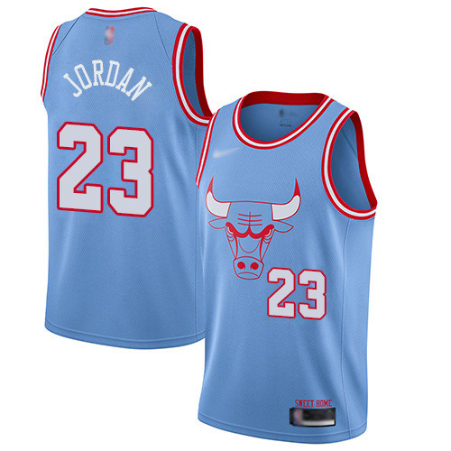 Personalized Bulls #23 Michael Jordan Blue Basketball Swingman City Edition 2019 20 Jersey