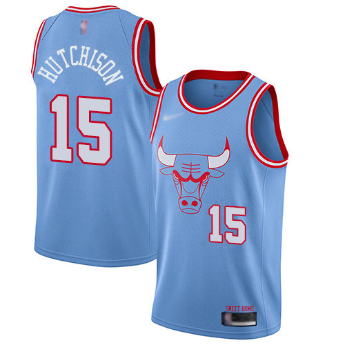 Personalized Bulls #15 Chandler Hutchison Blue Basketball Swingman City Edition 2019 20 Jersey