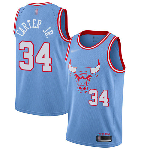Personalized Bulls #34 Wendell Carter Jr. Blue Basketball Swingman City Edition 2019 20 Jersey