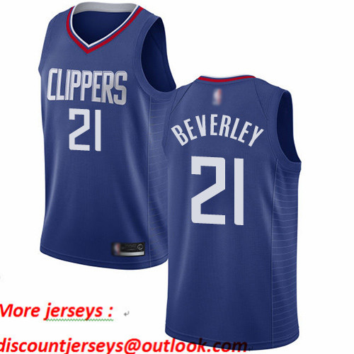 Personalized Clippers #21 Patrick Beverley Blue Basketball Swingman Icon Edition Jersey