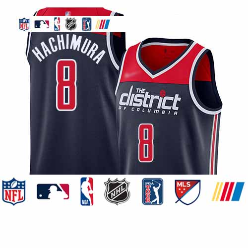 Personalized Wizards #8 Rui Hachimura Navy Blue Basketball Swingman Statement Edition 2019 2020 Jersey