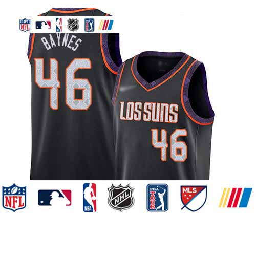 Personalized Suns #46 Aron Baynes Black Basketball Swingman City Edition 2019 20 Jersey