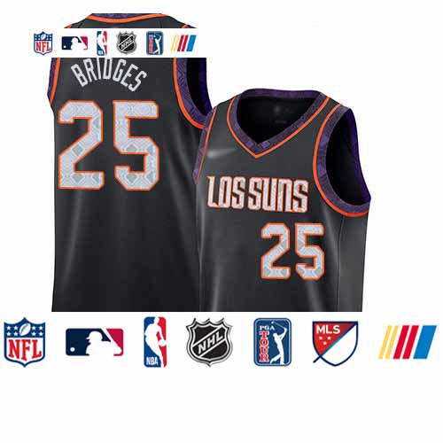 Personalized Suns #25 Mikal Bridges Black Basketball Swingman City Edition 2019 20 Jersey