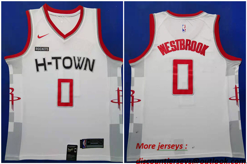 Personalized Rockets 0 Russell Westbrook White 2019-20 City Edition Swingman Jersey
