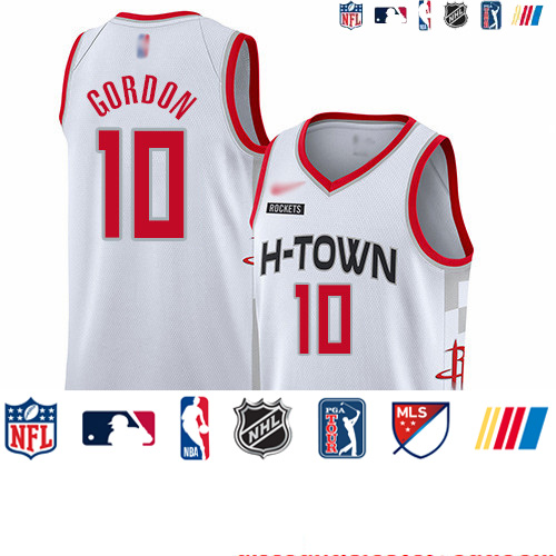 Personalized Rockets #10 Eric Gordon White Basketball Swingman City Edition 2019 20 Jersey