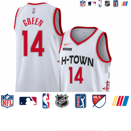 Personalized Rockets #14 Gerald Green White Basketball Swingman City Edition 2019 20 Jersey