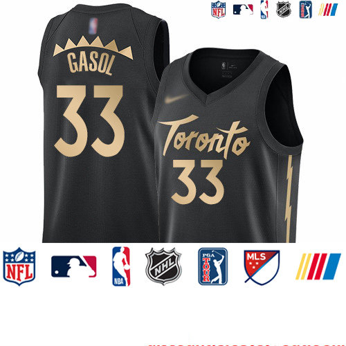Personalized Raptors #33 Marc Gasol Black Basketball Swingman City Edition 2019 20 Jersey