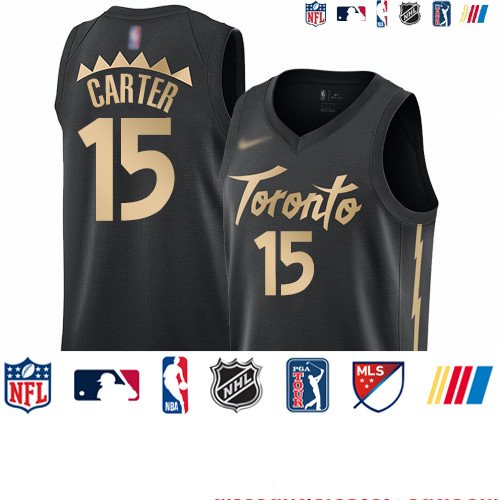 Personalized Raptors #15 Vince Carter Black Basketball Swingman City Edition 2019 20 Jersey