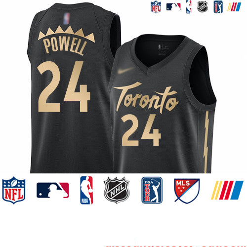 Personalized Raptors #24 Norman Powell Black Basketball Swingman City Edition 2019 20 Jersey