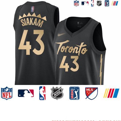 Personalized Raptors #43 Pascal Siakam Black Basketball Swingman City Edition 2019 20 Jersey