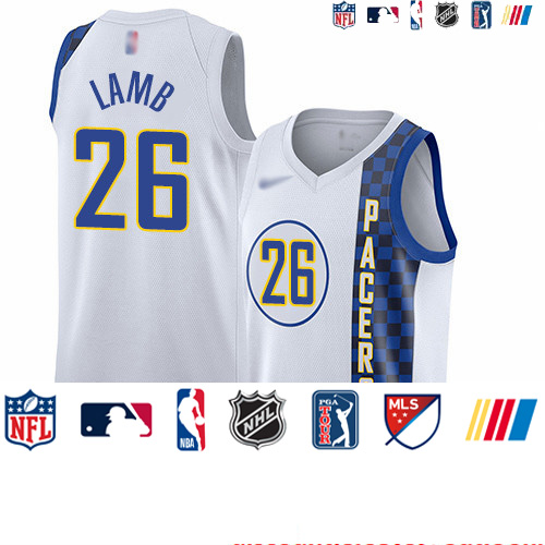 Personalized Pacers #26 Jeremy Lamb White Basketball Swingman City Edition 2019 20 Jersey