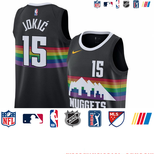 Personalized Nuggets 15 Nikola Jokic Black 2019-20 City Edition Swingman Jerseys