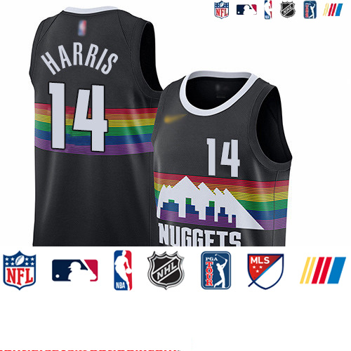 Personalized Nuggets #14 Gary Harris Black Basketball Swingman City Edition 2019 20 Jersey