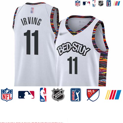 Personalized Nets #11 Kyrie Irving White Basketball Swingman City Edition 2019 20 Jersey