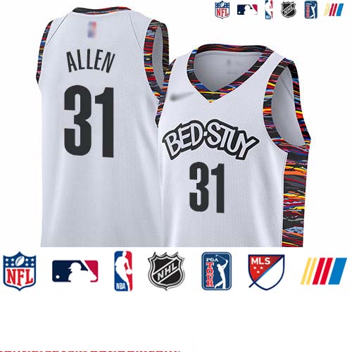 Personalized Nets #31 Jarrett Allen White Basketball Swingman City Edition 2019 20 Jersey