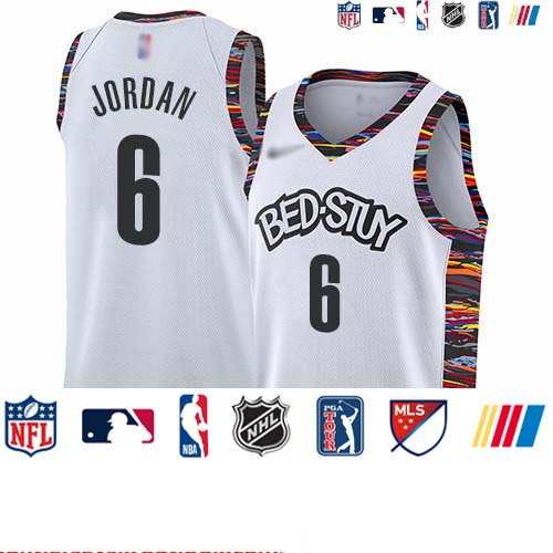 Personalized Nets #6 DeAndre Jordan White Basketball Swingman City Edition 2019 20 Jersey