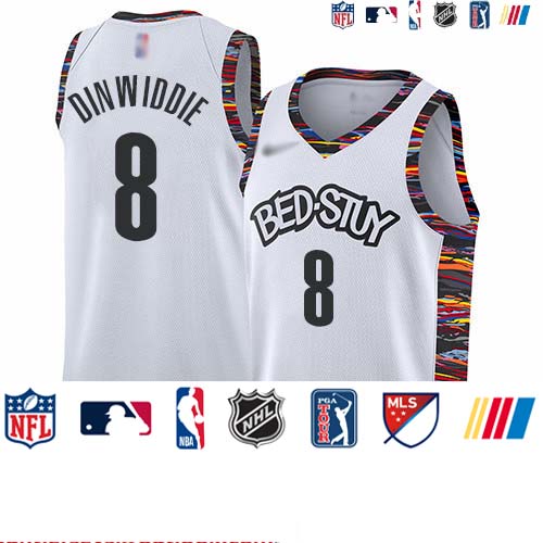 Personalized Nets #8 Spencer Dinwiddie White Basketball Swingman City Edition 2019 20 Jersey