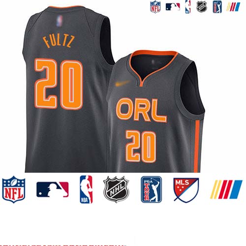 Personalized Magic #20 Markelle Fultz Charcoal Basketball Swingman City Edition 2019 20 Jersey