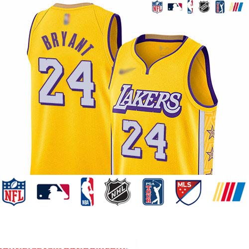 Personalized Lakers #24 Kobe Bryant Gold Basketball Swingman City Edition 2019 20 Jersey