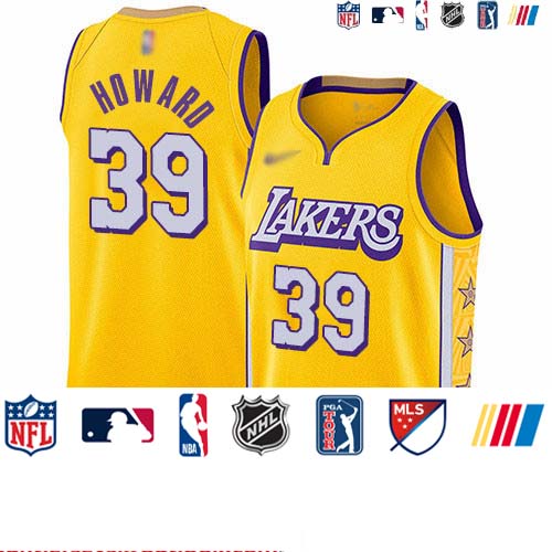 Personalized Lakers #39 Dwight Howard Gold Basketball Swingman City Edition 2019 20 Jersey