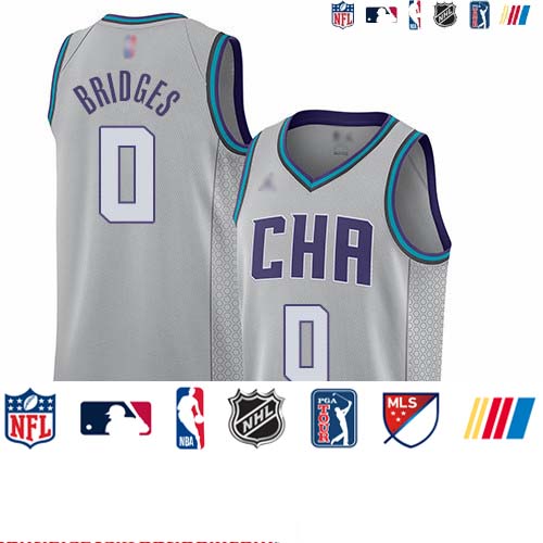 Personalized Hornets #0 Miles Bridges Gray Basketball Jordan Swingman City Edition 2019 20 Jersey