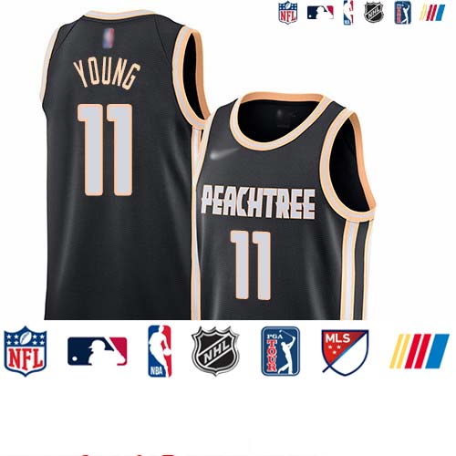 Personalized Hawks #11 Trae Young Black Basketball Swingman City Edition 2019 20 Jersey