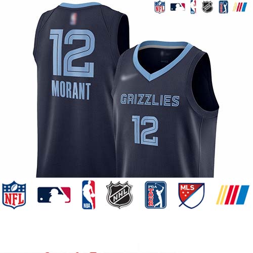 Personalized Grizzlies #12 Ja Morant Navy Blue Basketball Swingman Icon Edition Jersey