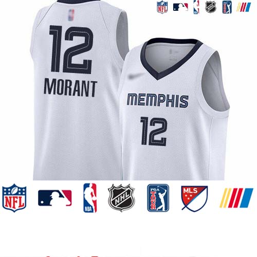 Personalized Grizzlies #12 Ja Morant White Basketball Swingman Association Edition Jersey