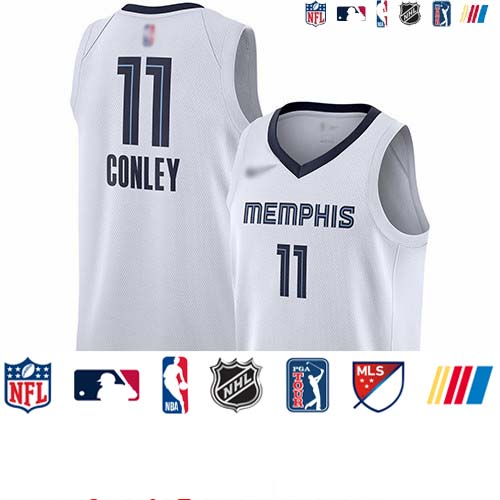 Personalized Grizzlies #11 Mike Conley White Basketball Swingman Association Edition Jersey