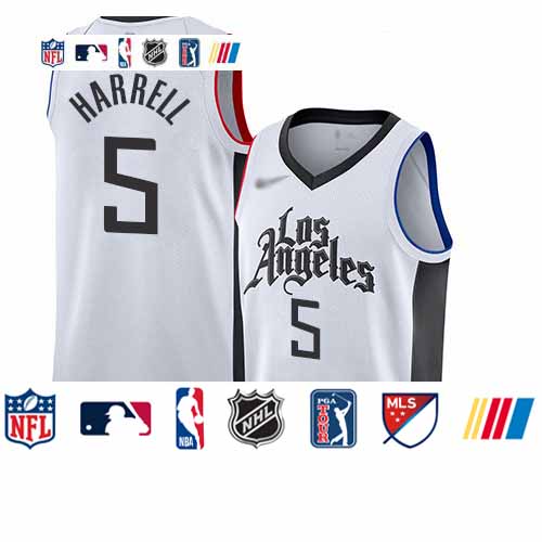 Personalized Clippers #5 Montrezl Harrell White Basketball Swingman City Edition 2019 20 Jersey