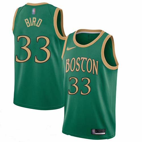 Personalized Celtics #33 Larry Bird Green Basketball Swingman City Edition 2019 20 Jersey