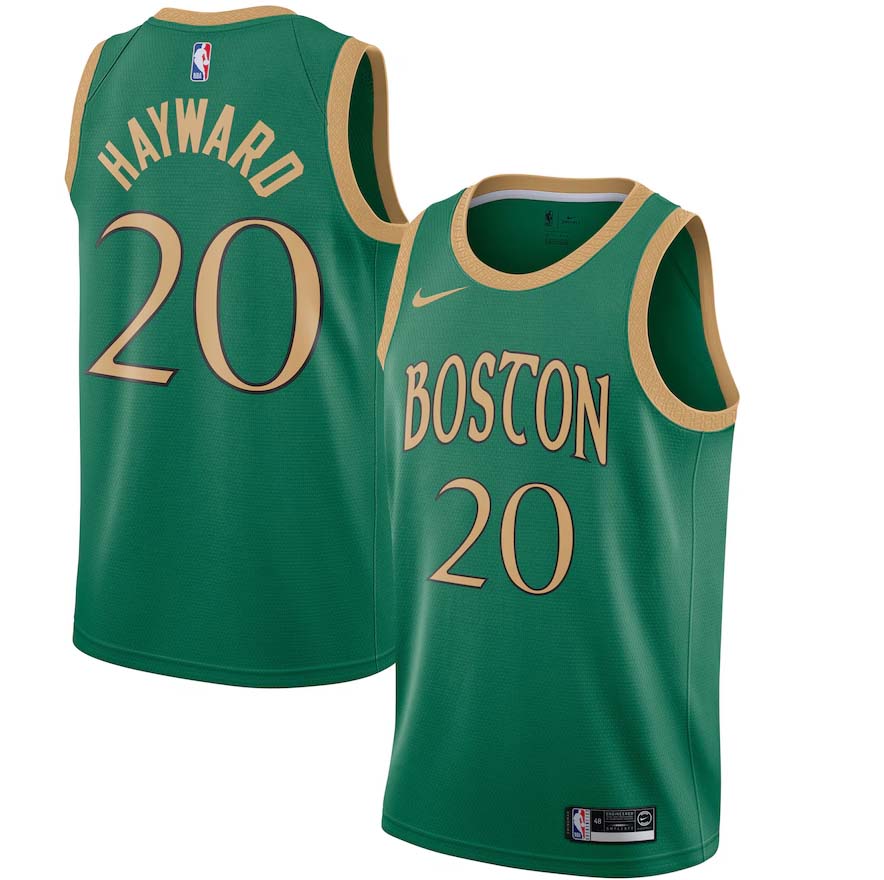 Personalized Celtics #20 Gordon Hayward Green Basketball Swingman City Edition 2019 20 Jersey
