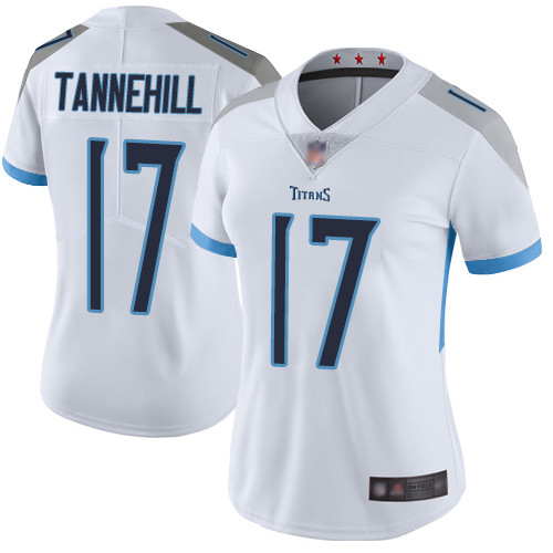 Personalized Titans #17 Ryan Tannehill White Women’s Stitched Football Untouchable Limited Jersey