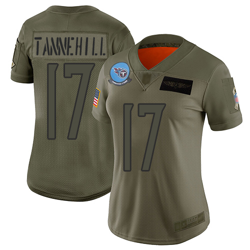 Personalized Titans #17 Ryan Tannehill Camo Women’s Stitched Football Limited 2019 Salute to Service Jersey
